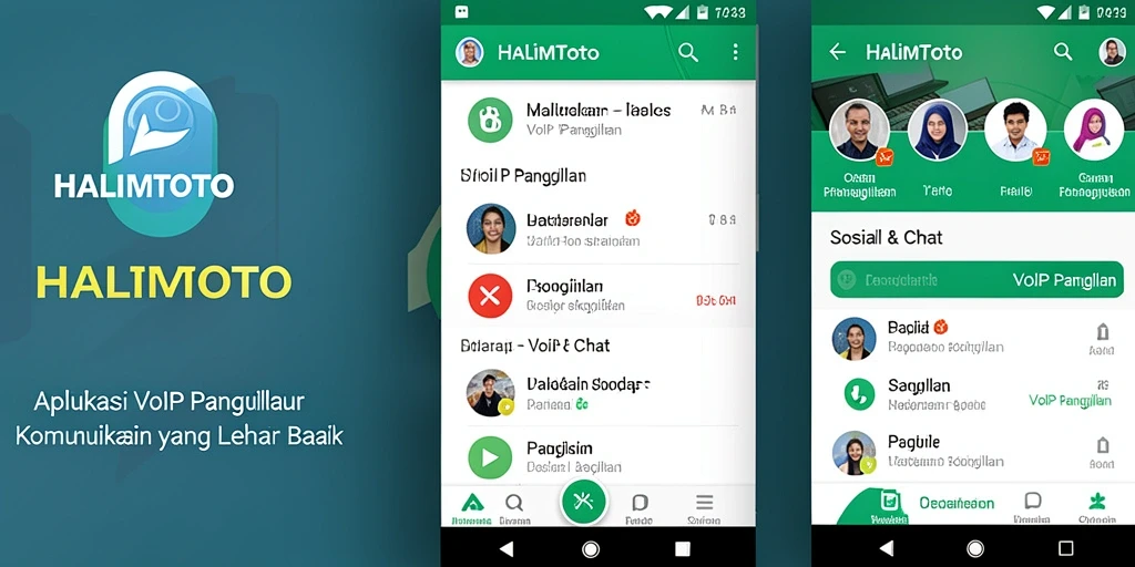 Tampilan antarmuka aplikasi HALIMTOTO untuk panggilan VoIP yang intuitif.