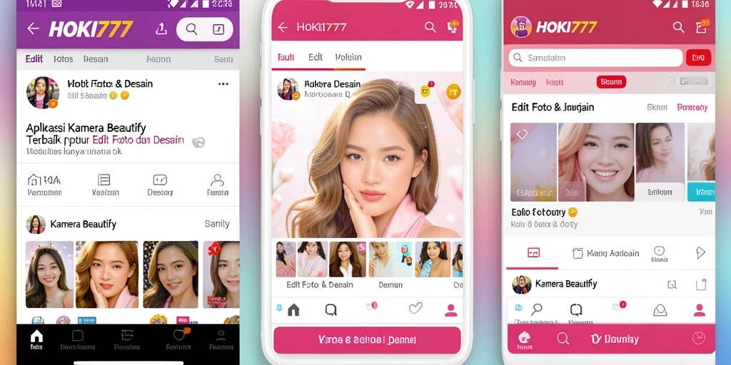 Antarmuka HOKI777 dengan fitur Kamera Beautify yang memukau.