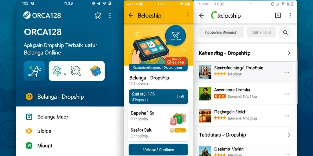 Tampilan antarmuka pengguna ORCA128 untuk aplikasi Dropship yang intuitif.