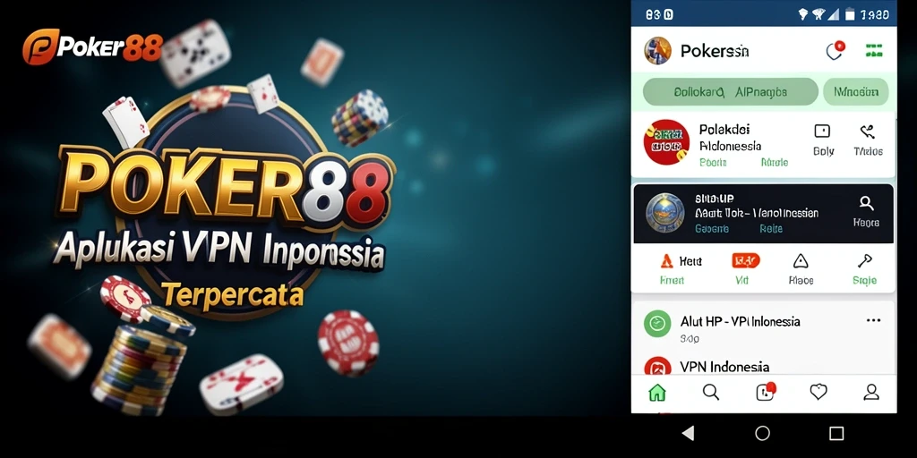 Tampilan utama POKER88 yang menampilkan fungsi koneksi VPN.