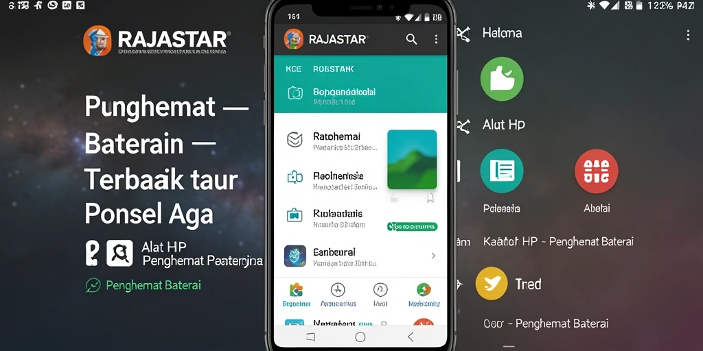 Antarmuka RAJASTAR yang intuitif untuk penghematan baterai.